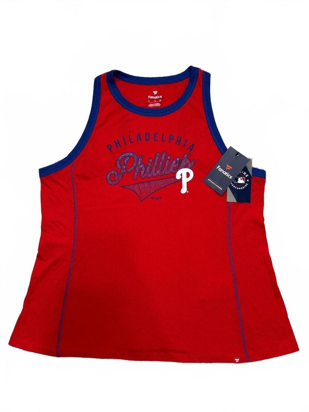 Fanatics Philadelphia Phillies Red and Blue Sleeveless Tank Top XL